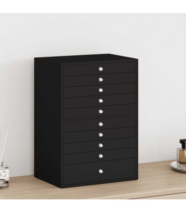 vidaXL Jewellery Box 10-Layer with Watch Holders Black 29x20.5x40.5 cm