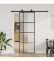 vidaXL Sliding Door with Hardware Set Black 76x205 cm ESG Glass