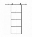 vidaXL Sliding Door with Hardware Set 76x205 cm ESG Glass&Aluminium