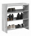 vidaXL Shoe Rack Grey Sonoma 60x25x62 cm Engineered Wood