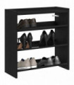 vidaXL Shoe Rack Black 60x25x62 cm Engineered Wood