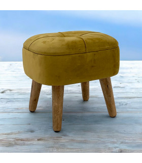 YELLOW WOODEN STOOL
