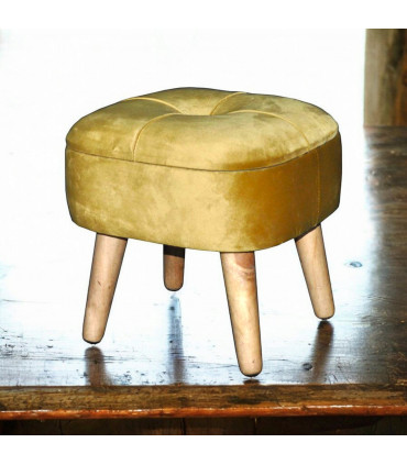 YELLOW WOODEN STOOL