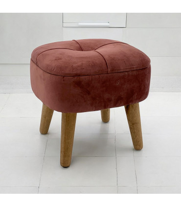 PINK WOODEN STOOL