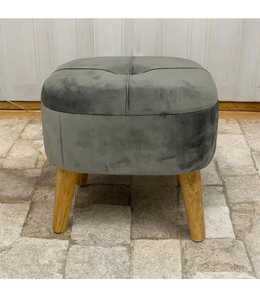 GREY WOODEN STOOL