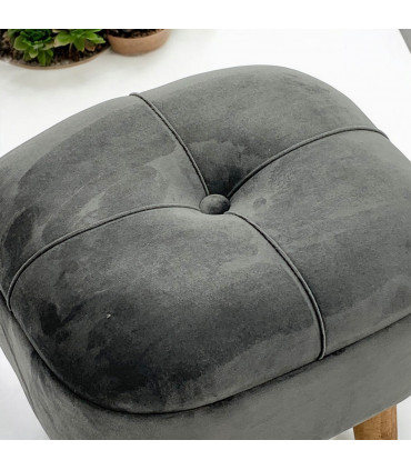 GREY WOODEN STOOL