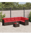 vidaXL 8 Piece Garden Sofa Set with Cushions Brown Poly Rattan