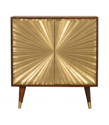 Artisan Furniture Solid Mango Wood Manila Gold Cabinet