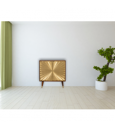 Artisan Furniture Solid Mango Wood Manila Gold Cabinet