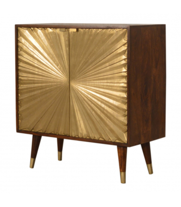Artisan Furniture Solid Mango Wood Manila Gold Cabinet