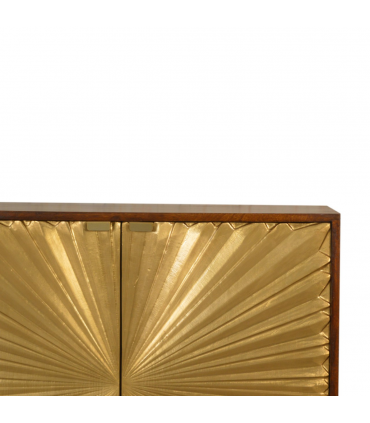 Artisan Furniture Solid Mango Wood Manila Gold Cabinet