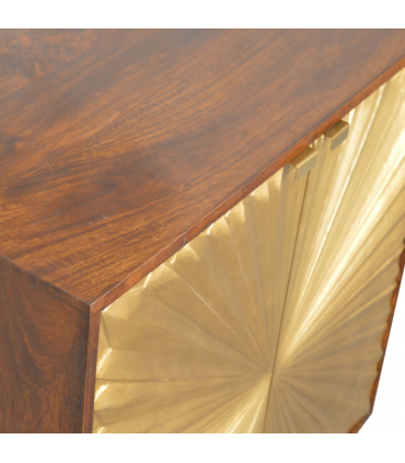Artisan Furniture Solid Mango Wood Manila Gold Cabinet