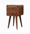 Artisan Furniture Solid Wood Mini Chestnut Curved Bedside