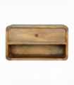 Artisan Furniture Solid Wood Floating Curve Open Slot Bedside