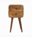 Artisan Furniture Solid Wood Mini Oak-ish Curved Bedside