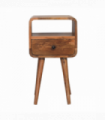 Artisan Furniture Solid Wood Mini Oakish Curve Open Bedside