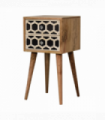 Artisan Furniture Solid Wood Mini Bone Inlay 2 Drawer Bedside
