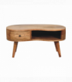 Artisan Furniture Solid Wood Oak-ish Wave Coffee Table