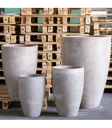 Vessara | Truffle – 100cm XXL Tall Concrete Planter – 172L Round Plant Pot