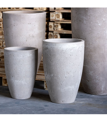 Vessara | Truffle – 100cm XXL Tall Concrete Planter – 172L Round Plant Pot