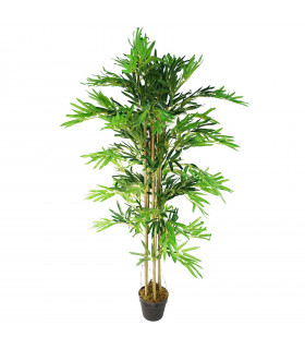 Artificial Bamboo Tree Green 150cm Realistic Natural Bamboo Canes 60x60cm Pot