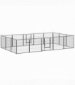 Steel Grey 16 Panels Heavy Duty Puppy Play Pen for Small, Medium Dogs 80Hcm