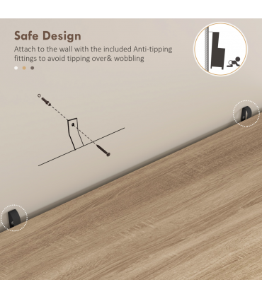 172cm Wooden Storage Cabinet Cupboard With 2 Doors 4 Shelves White