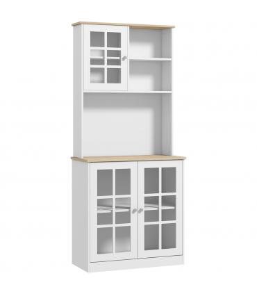 183cm Sideboard Grid Glass Doors Shelves Kitchen  72" Solid w/Glass Door