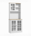 183cm Sideboard Grid Glass Doors Shelves Kitchen  72" Solid w/Glass Door