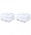 2 x Square Cake Box, Plastic,