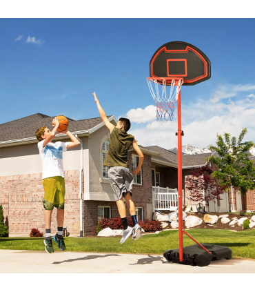 200-250cm Adjustable Basketball Hoop Backboard  w/ Wheels For Kids HOMCOM