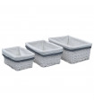 3 Piece Stackable Basket Set White Willow