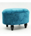 BLUE VELVET OVAL FOOTSTOOL