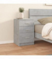 Bed Cabinet Concrete Grey 40x40x63 cm Engineered Wood