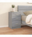 Bed Cabinet Grey Sonoma 40x40x63 cm Engineered Wood