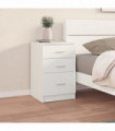 Bed Cabinet White 40x40x63 cm Engineered Wood