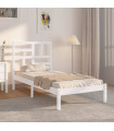vidaXL Bed Frame White Solid Wood 75x190 cm Small Single
