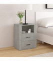 Bedside Cabinet Concrete Grey 50x36x60 cm Engineered Wood