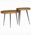 vidaXL Coffee Table 2 pcs Golden Engineered Wood