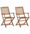 Folding Outdoor Chairs 2 pcs Solid Acacia Wood
