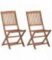 Folding Outdoor Chairs 2 pcs Solid Acacia Wood