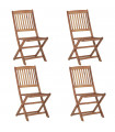 Folding Outdoor Chairs 4 pcs Solid Acacia Wood