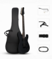 GST 39in Electric Guitar H-H Pickups Black suit for Heavier  Rock