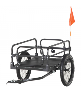 Bike Trailer HOMCOM Wagon Bicycle Cargo Trailer Suspension 2 Wheels Black