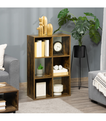 Storage Shelf Rustic Brown 3-tier 60W x 30D x 93Hcm Particleboard Shelf