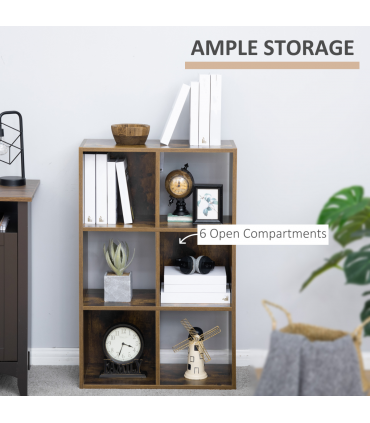 Storage Shelf Rustic Brown 3-tier 60W x 30D x 93Hcm Particleboard Shelf