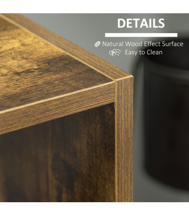 Storage Shelf Rustic Brown 3-tier 60W x 30D x 93Hcm Particleboard Shelf