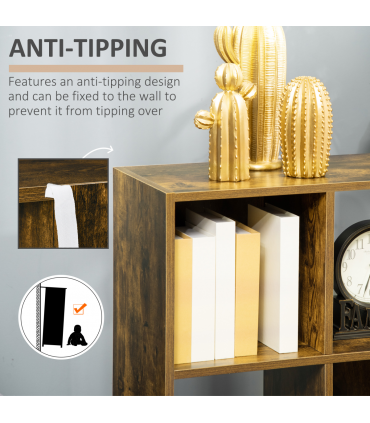 Storage Shelf Rustic Brown 3-tier 60W x 30D x 93Hcm Particleboard Shelf