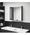 LED Bathroom Mirror Cabinet Shining Grey 62x14x60 cm