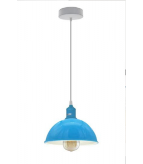 Ceiling Pendant Light Cyan Blue 21cm W x 10cm H Modern Industrial E27 Base